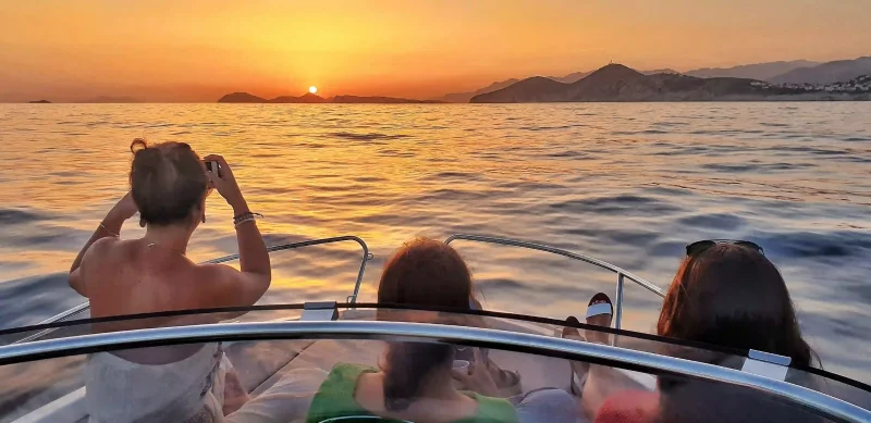 Sunset from a boat near Dubrovnik